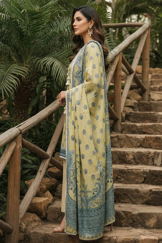 Light Yellow Printed Lawn By jacquard