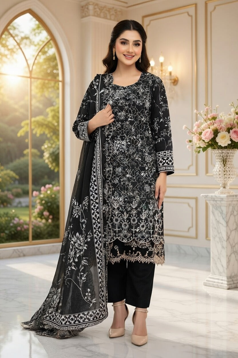 Almeerah Seher Noir Velvet Lace